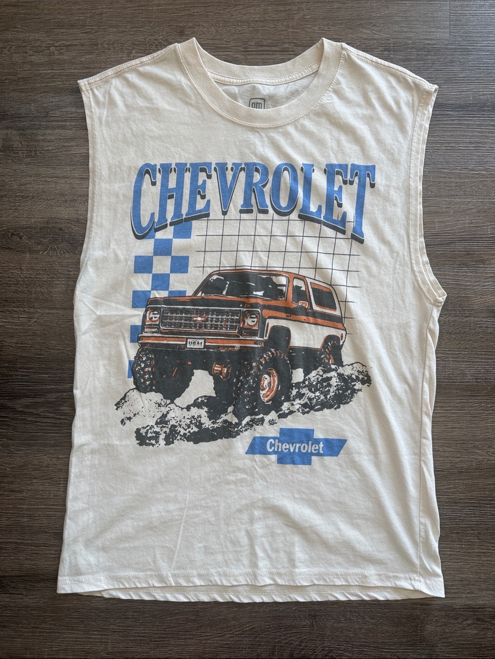 🔥Chevrolet Chevy Off Road Graphic Muscle Tank Natural Mineral Wash XS